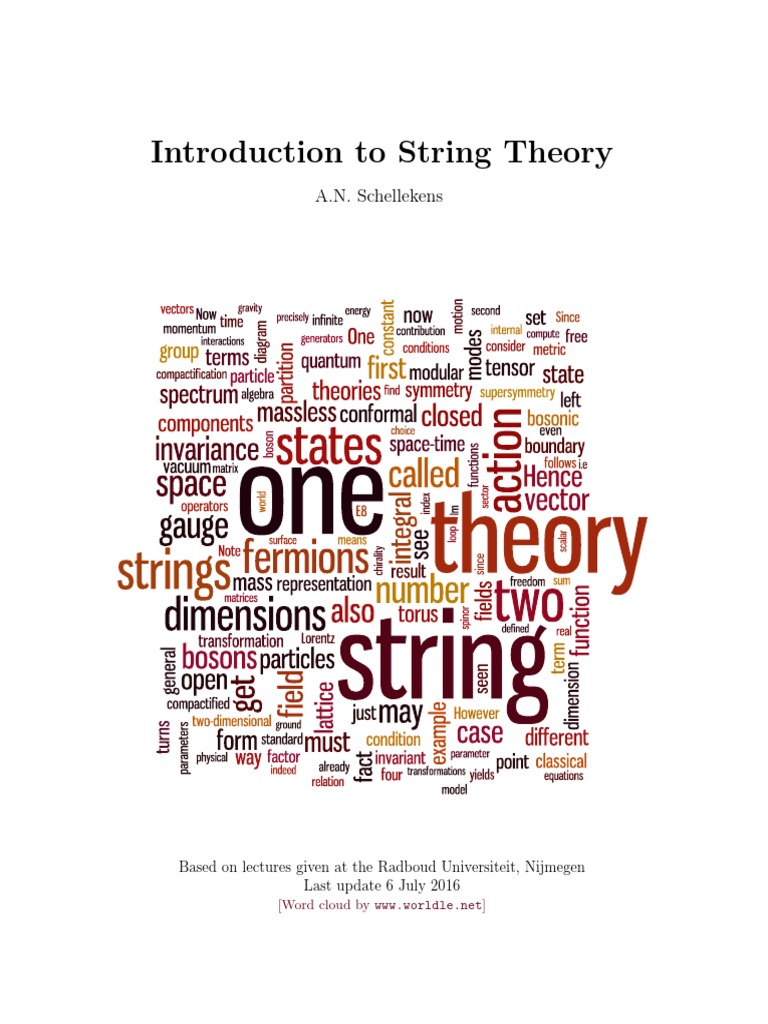 String Lectures 2016 | PDF | Standard Model | String Theory