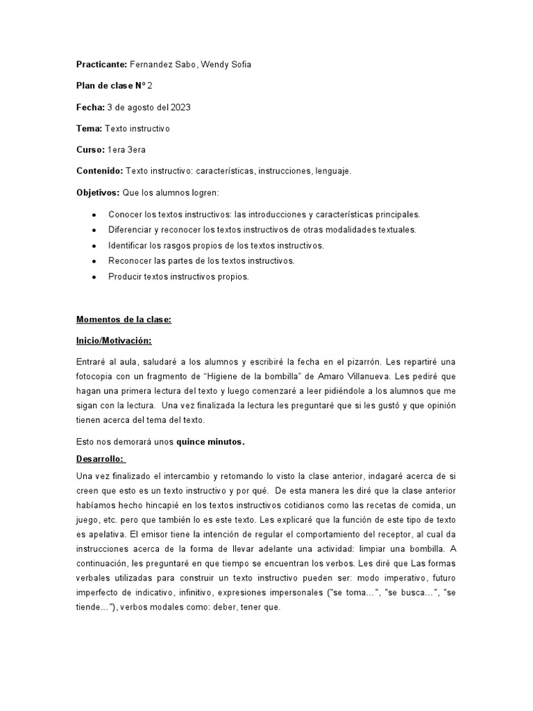 Plan de Clase 2 | PDF | Lingüística | Comunicación humana