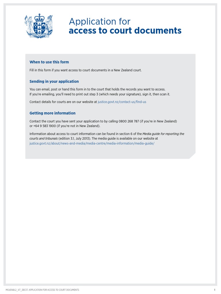 Access Application for Court Documents | PDF | Judge | Separation Of Powers