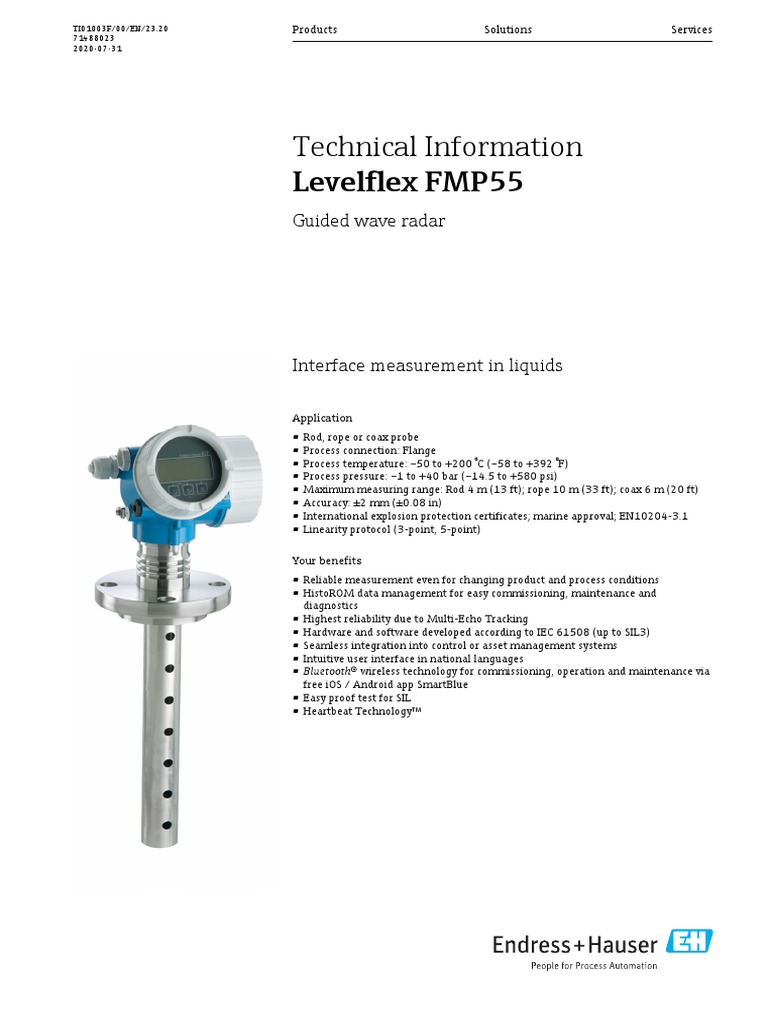 LT Guide Wave Radar Fmp55-Datasheet | PDF