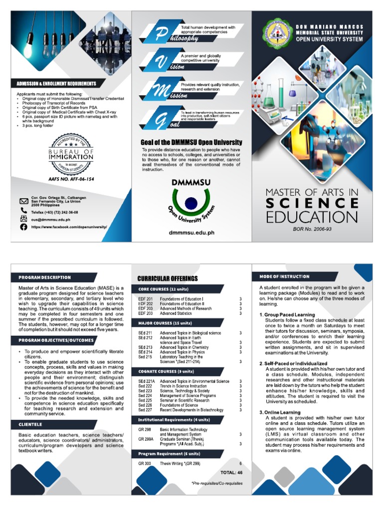 Master of Arts in Science Education | PDF