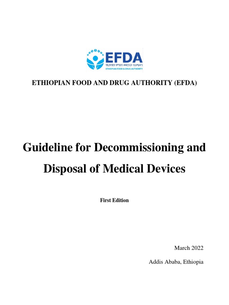 Medical devices decommissioning and disposal guideline pdf waste