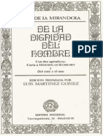PICO DELLA MIRANDOLA, J., de La Dignidad Del Hombre (1984)
