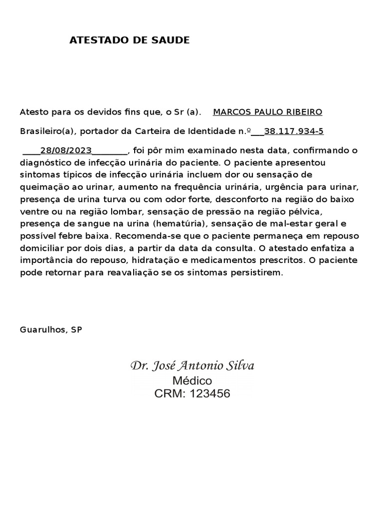 Modelos de Atestados médicos4.doc | PDF