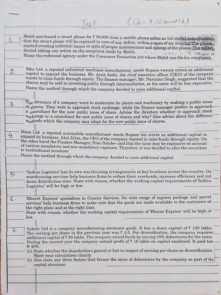 Assignment CH 9, 10 & 12 | PDF