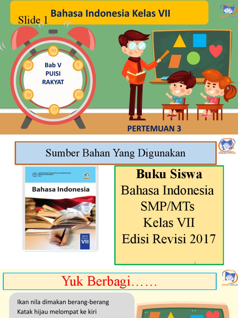 Bindo 7 Bab 5 Puisi Rakyat, Pertemuan 3 | PDF