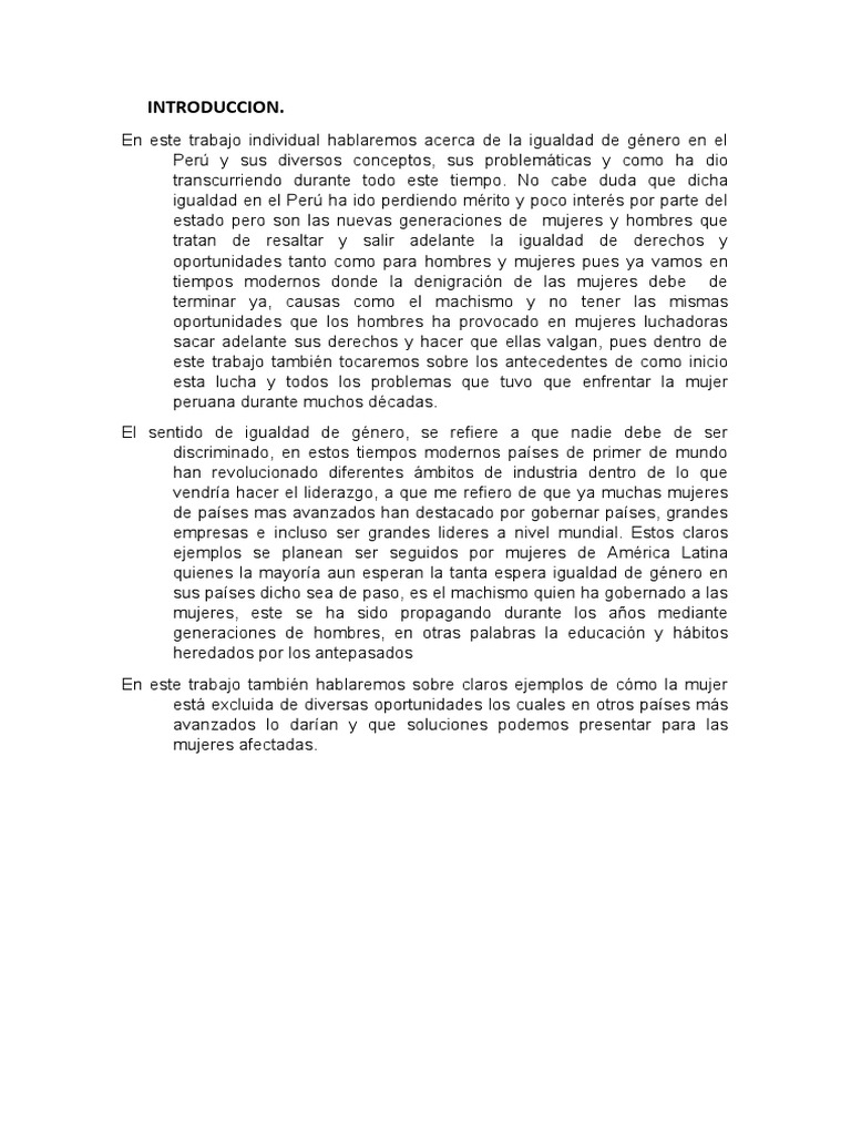 Infografía sobre Igualdad de Género Infantil | PDF