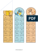 Calendarios Marcapaginas Pokemon