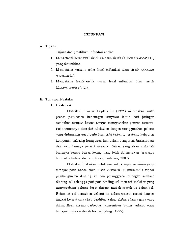 Metode Infundasi Daun Sirsak | PDF