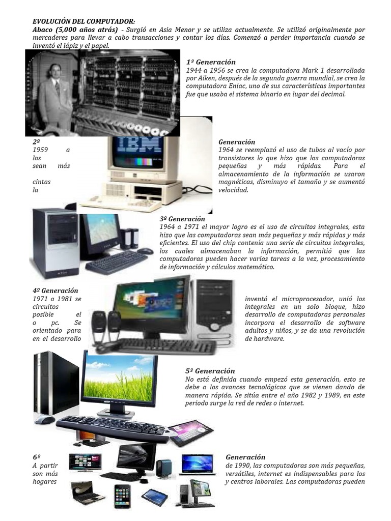 Evolución Del Computador 11 de Agosto | PDF | Hardware de la ...