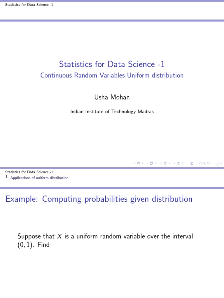Uniform Distribution in Data Science | PDF