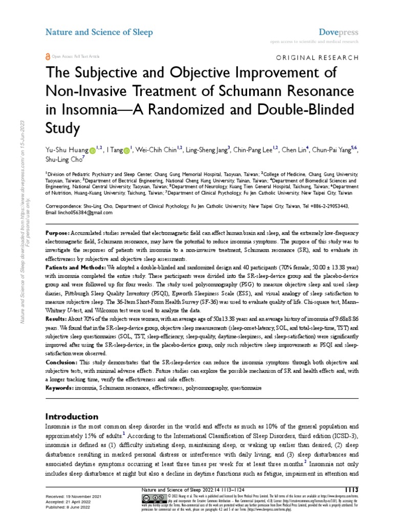 Schumann Resonance Sleep Device | PDF