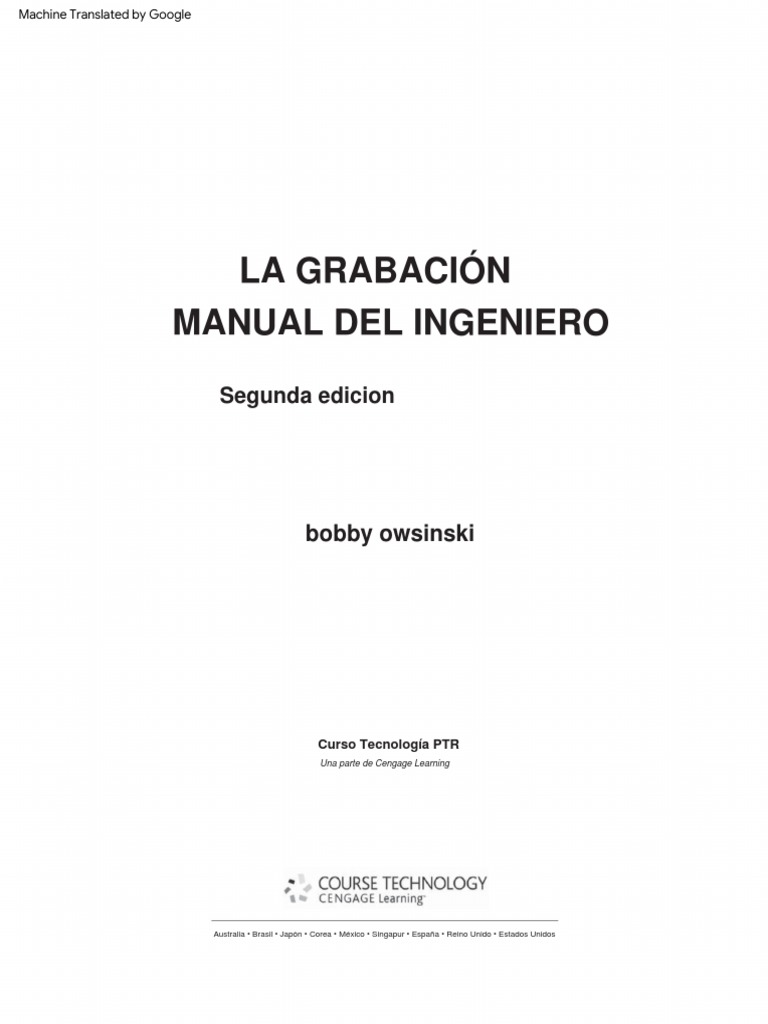 The Recording Engineer's Handbook 2nd Edition (Esp) PDF