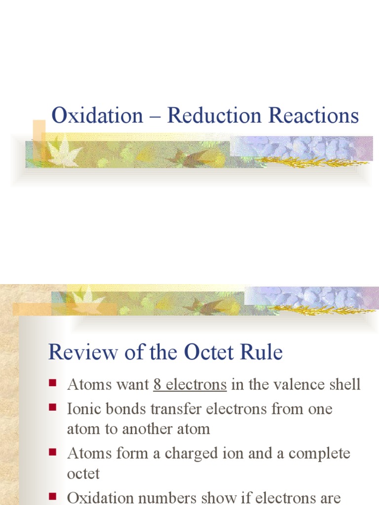 Redox Reaction Concepts Chemistry Tutorial – MICSD