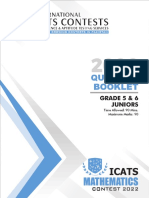 Question Paper ICATS Mathematics Contest 2022 Grade 5 6