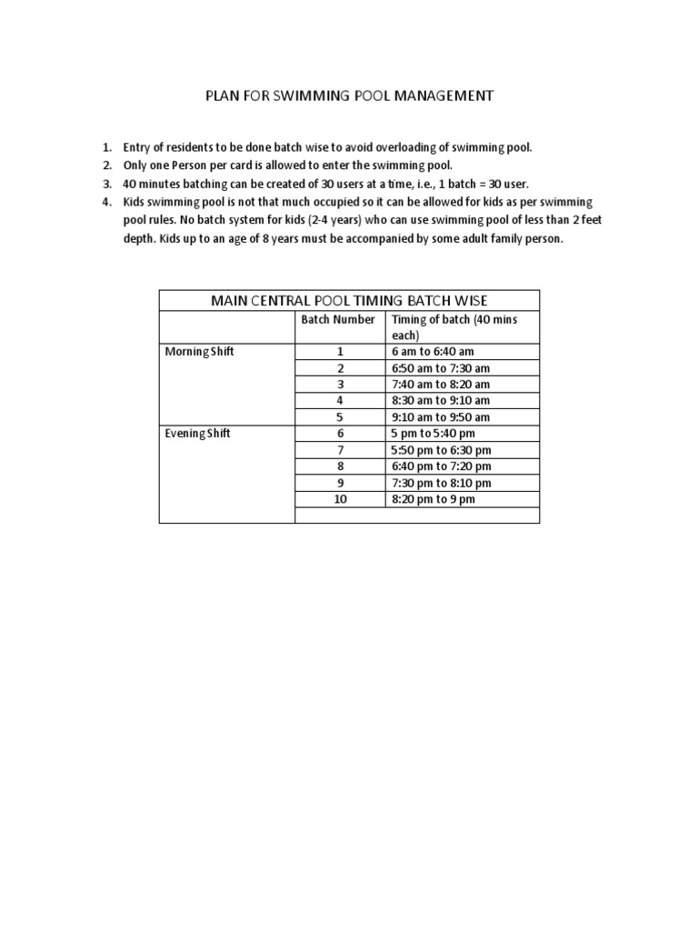 Swimming Pool Rules PDF