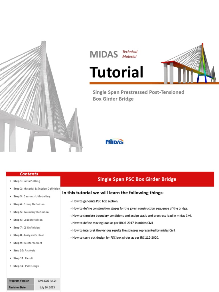 Design Tutorial for PSC Box Girder Bridge | PDF | Prestressed Concrete ...