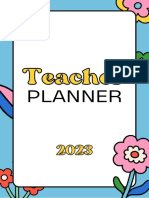 Colorful Pop Retro Flowers 2023 Teacher Planner