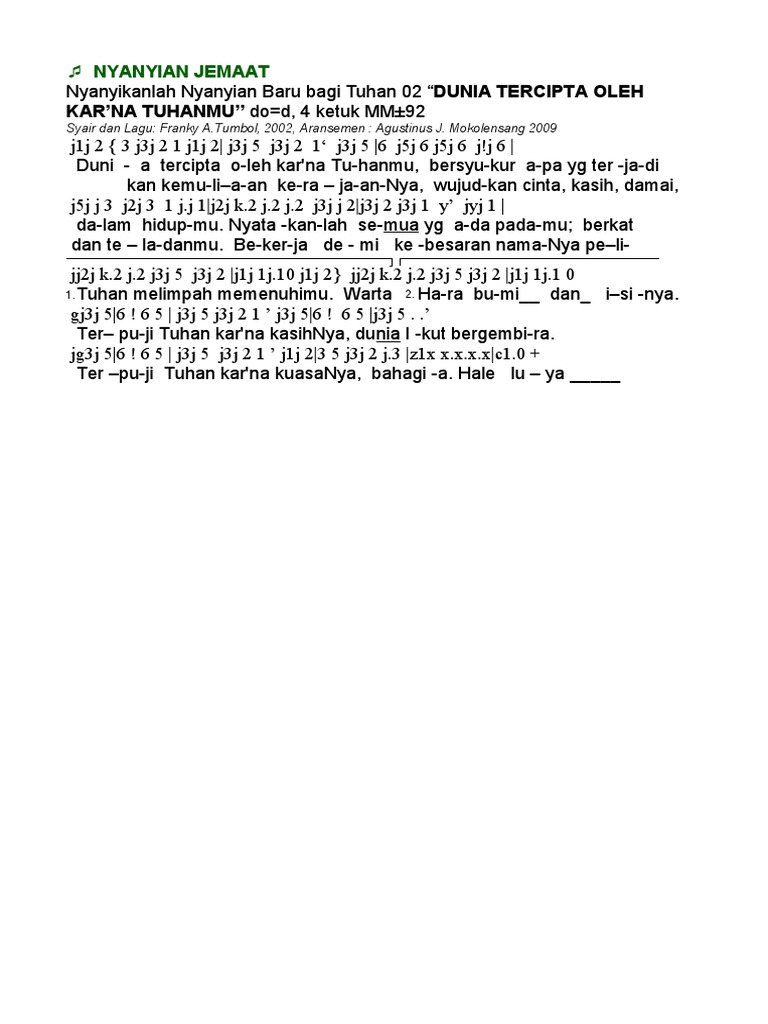 NNBT No 02 Dunia Tercipta OLeh Kar'na Tuhanmu | PDF