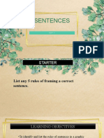 Sentences-Rules of Sentences