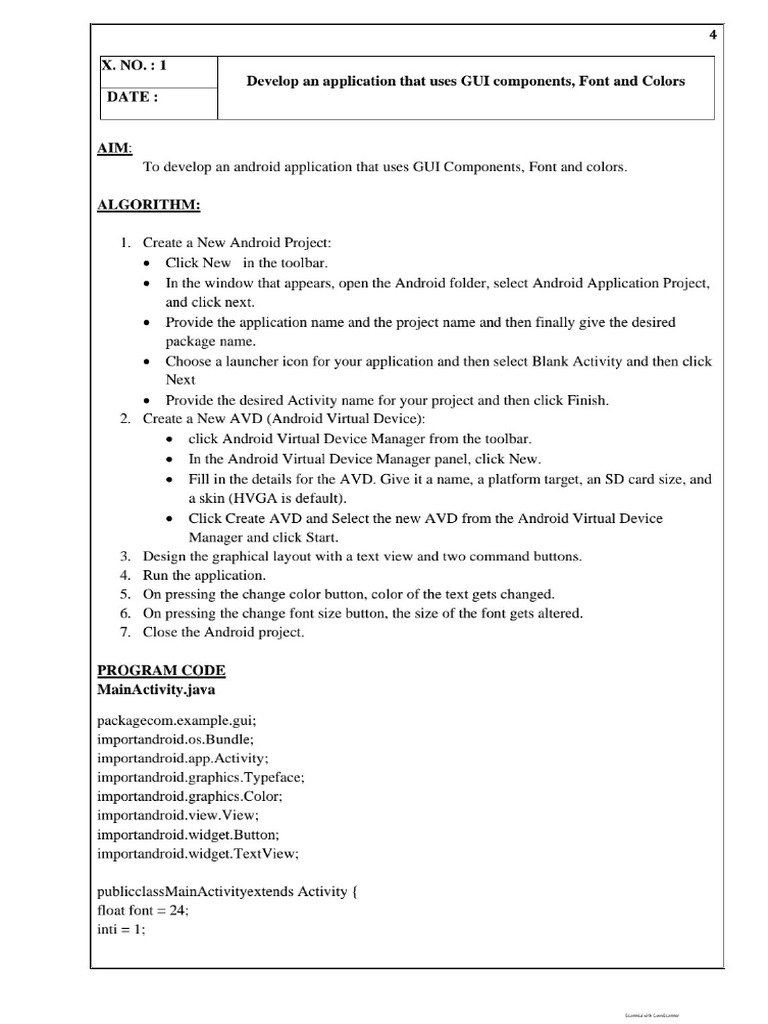 Cs8662 Mobile Applicationdevelopment Laboratory 1113774295 Cs8662 Mad Lab Manual Converted 1 PDF