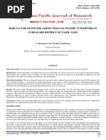 Risk Factor of Suicide Among Teenage Suicide Attempters in Cuddalore District of Tamil Nadu by v. Mariamma