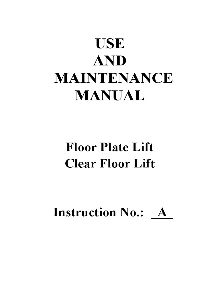 4t 2 Post LIft User Manual PDF Elevator Valve
