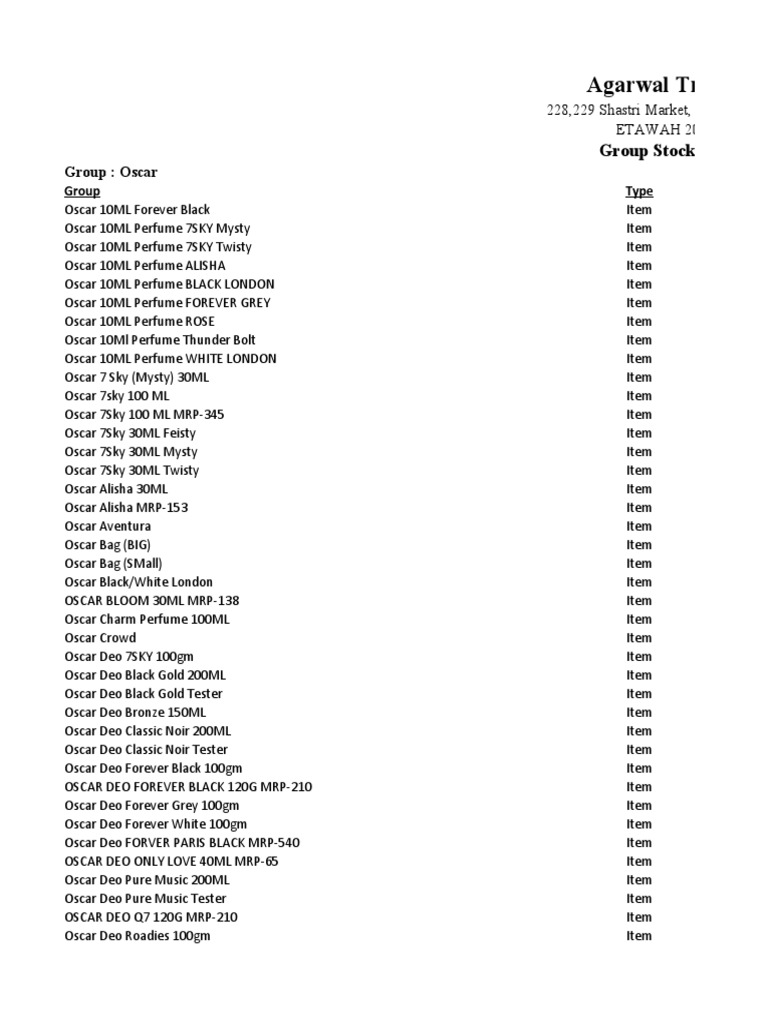 Group stock status pdf