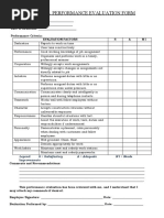 General Performance Evaluation Form