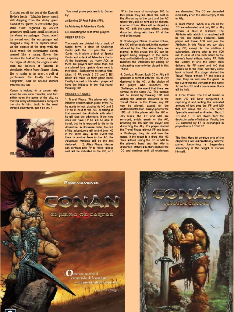 Conan Board Game Rules Overview | PDF