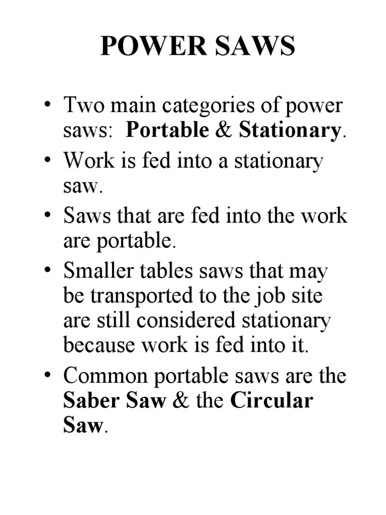 Unit 06 Power Saws PDF