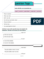 QUESTION TAGS Practice Worksheet