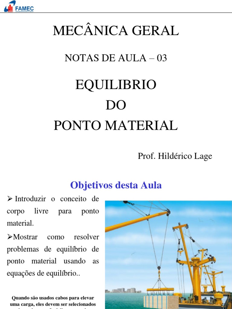 Equilíbrio do Ponto Material | PDF | Equilíbrio químico | Vetor euclidiano