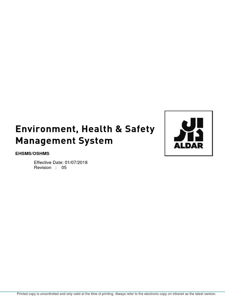 Aldar Ehsms 2018 Rev 05 | PDF