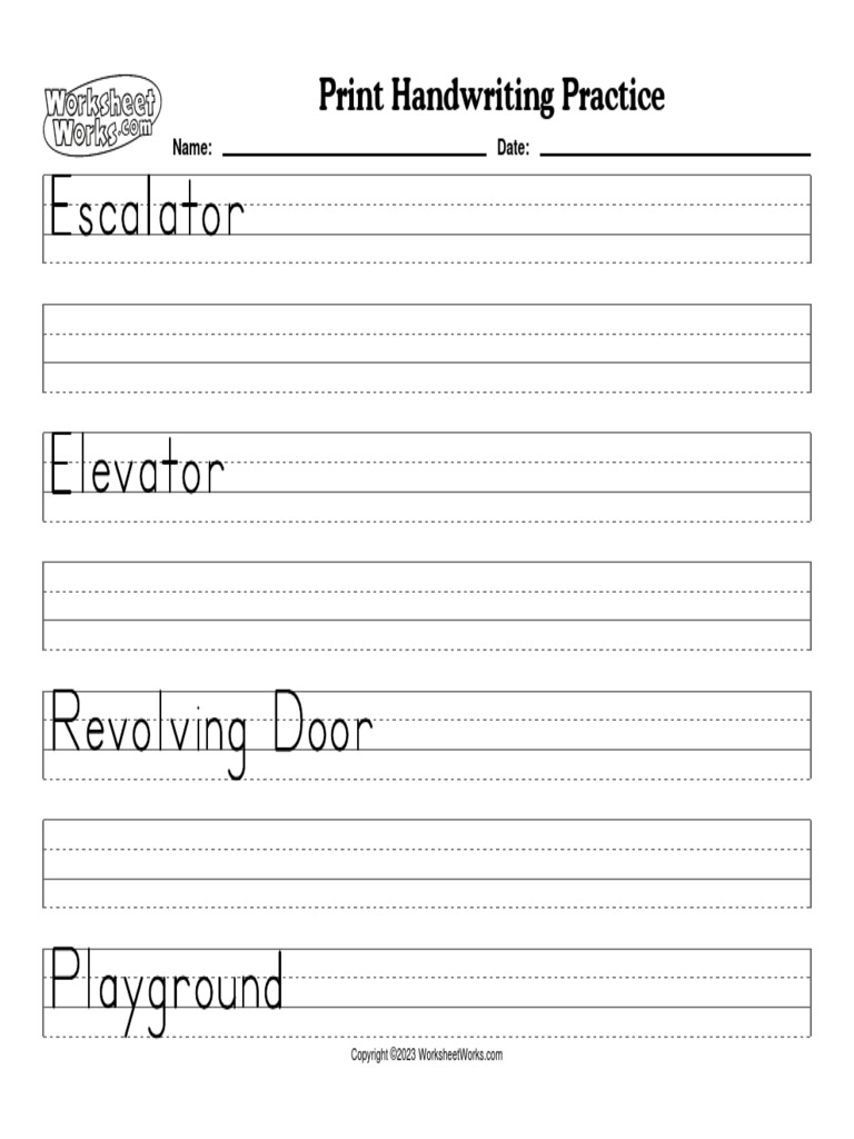 WorksheetWorks Print Handwriting Practice 2 | PDF | Art