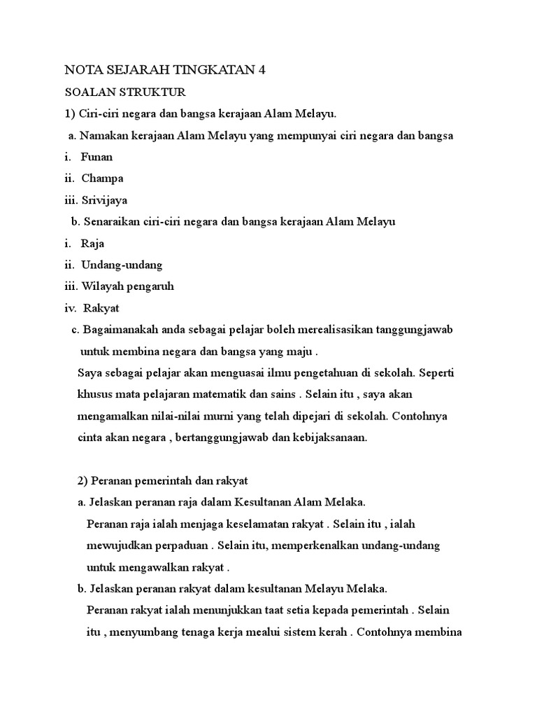 Exam Sejarah Tingkatan 4 Pdf