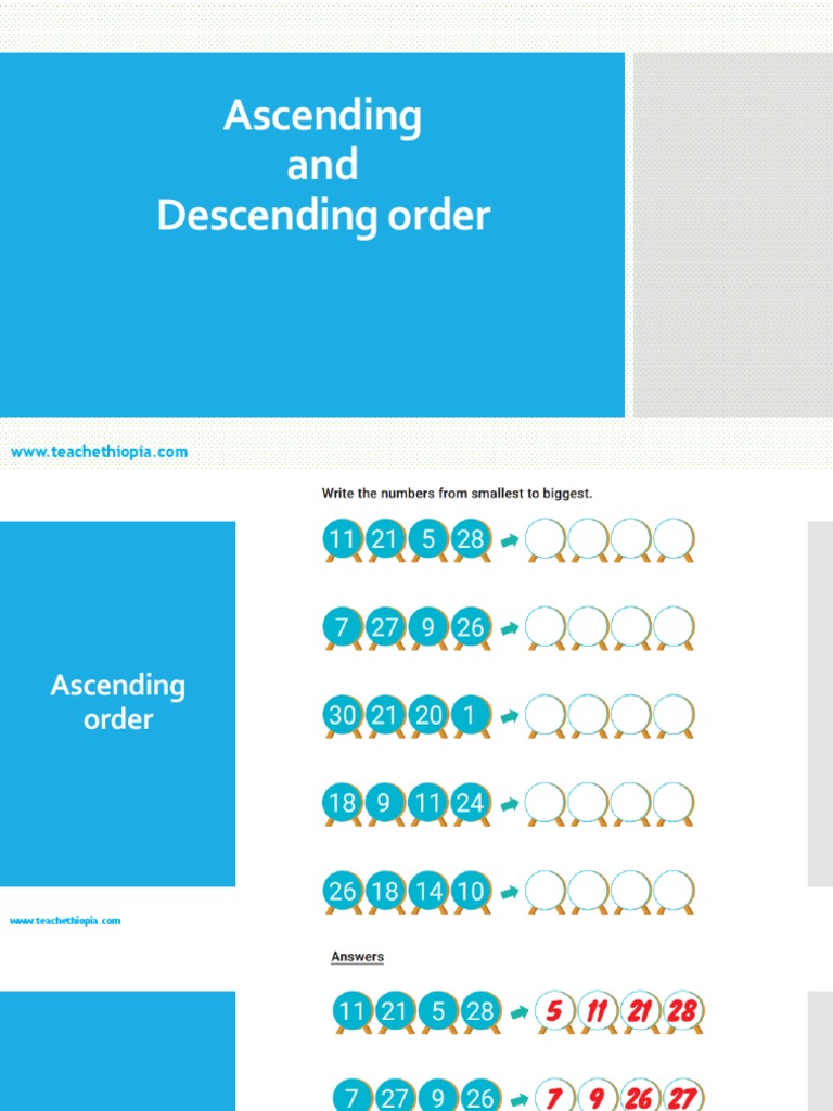 Ascending Descending Order | PDF