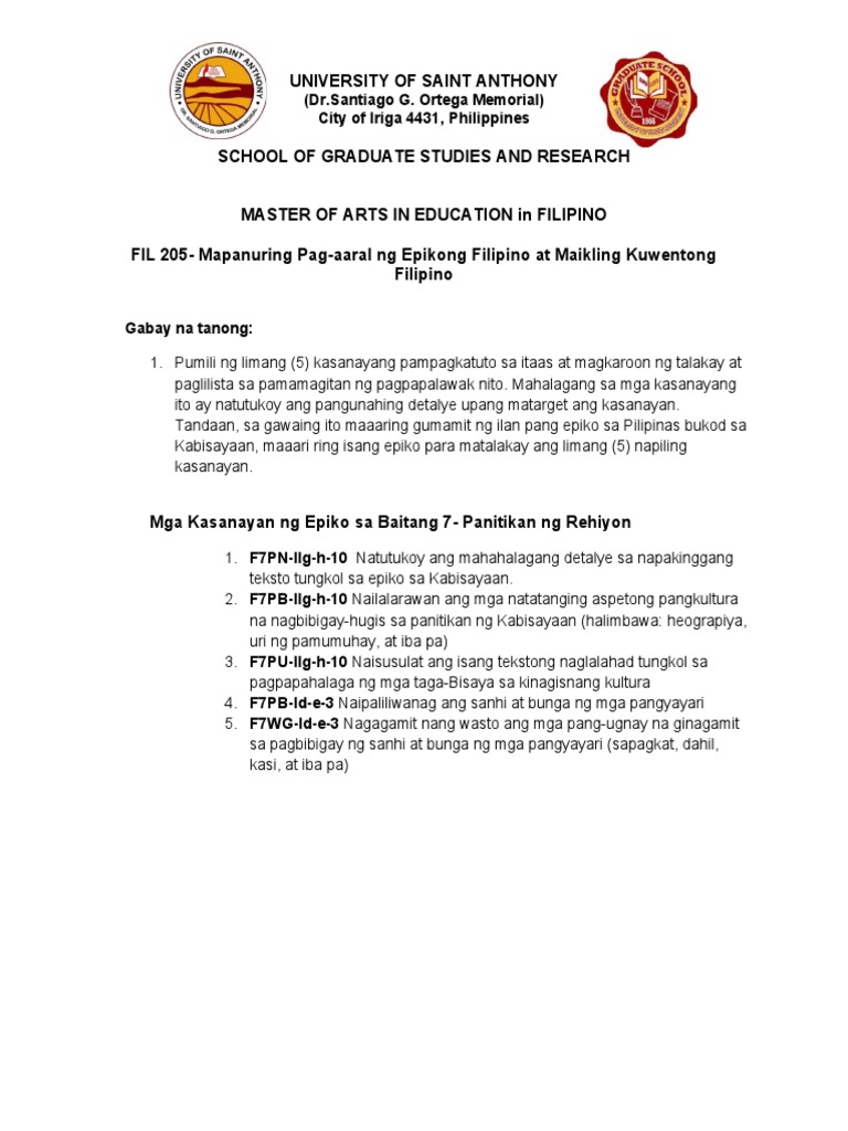 Fil205 - Gawain 1 - Mariefe Relano | PDF