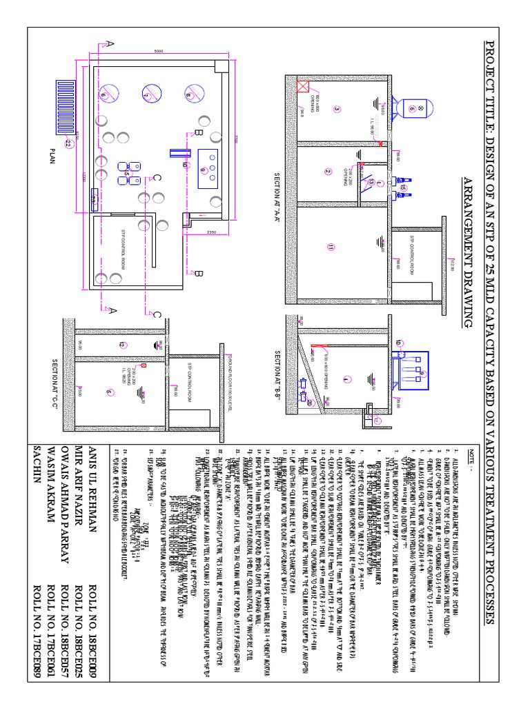 Arrangement Drawing For A Sewage Treatment Plant PDF