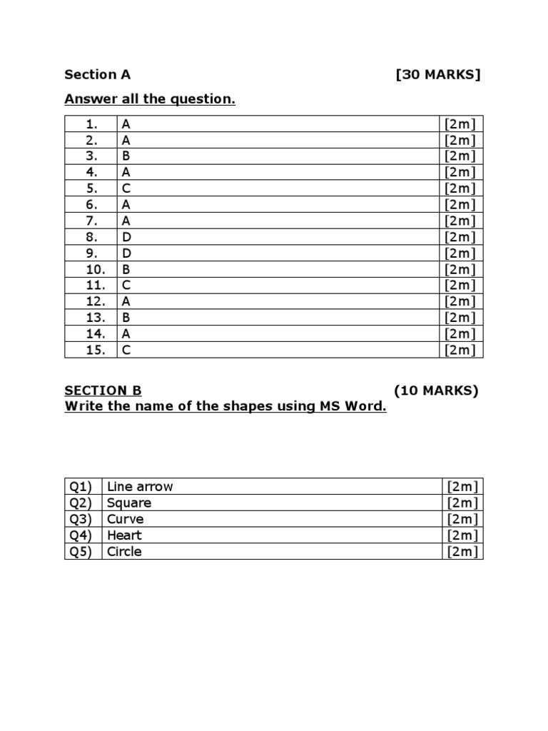2223 T2 Y1 ICT Exam Paper 1 - Marking Scheme | PDF