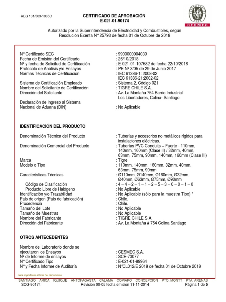 Electrica Conduit SCG 90174 Fuerte | PDF