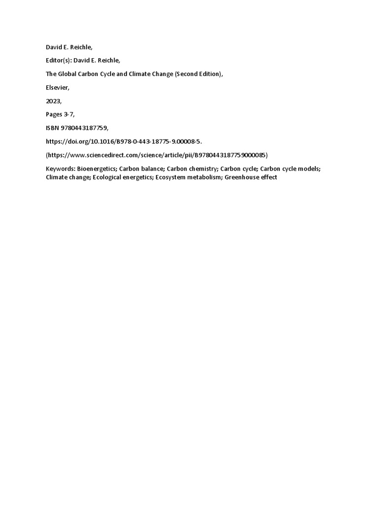 The global carbon cycle and climate change second edition pdf