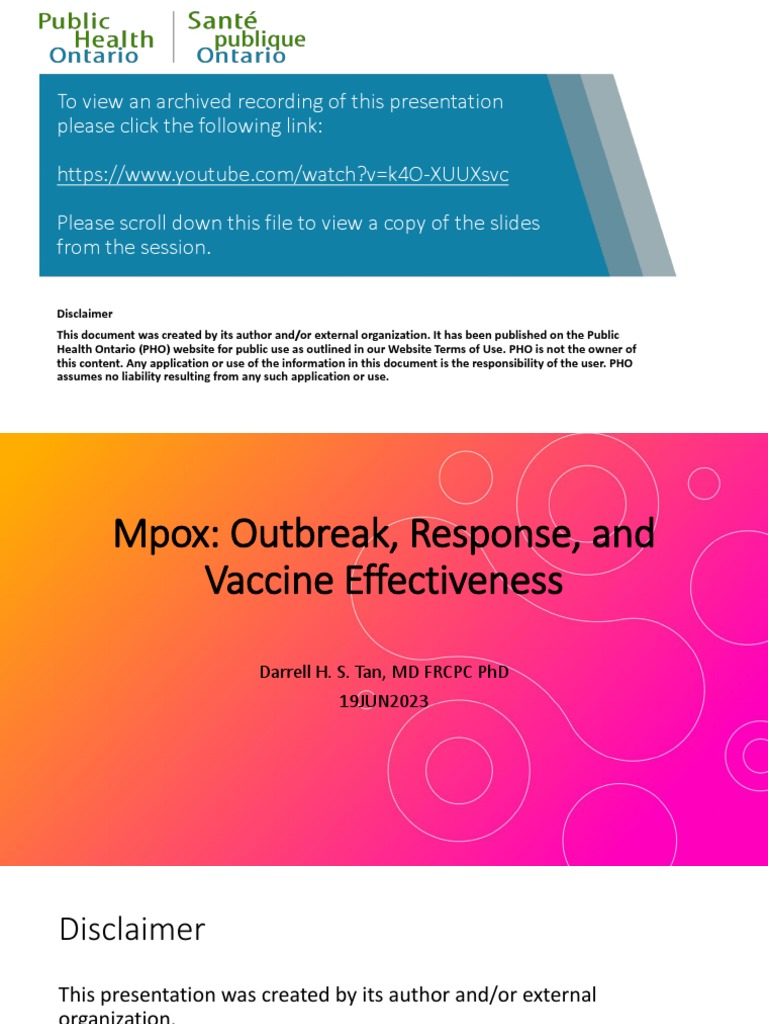 Mpox Outbreak Response Vaccine Effectiveness PDF Health Care