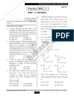 Practice Test - AIATS - JEE (M) 2022 - (Code-A) - 11-10-2020