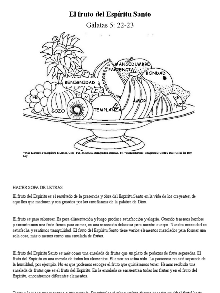 El Fruto Del Espíritu Santo | PDF | Fruto Del Espiritu Santo | Amor
