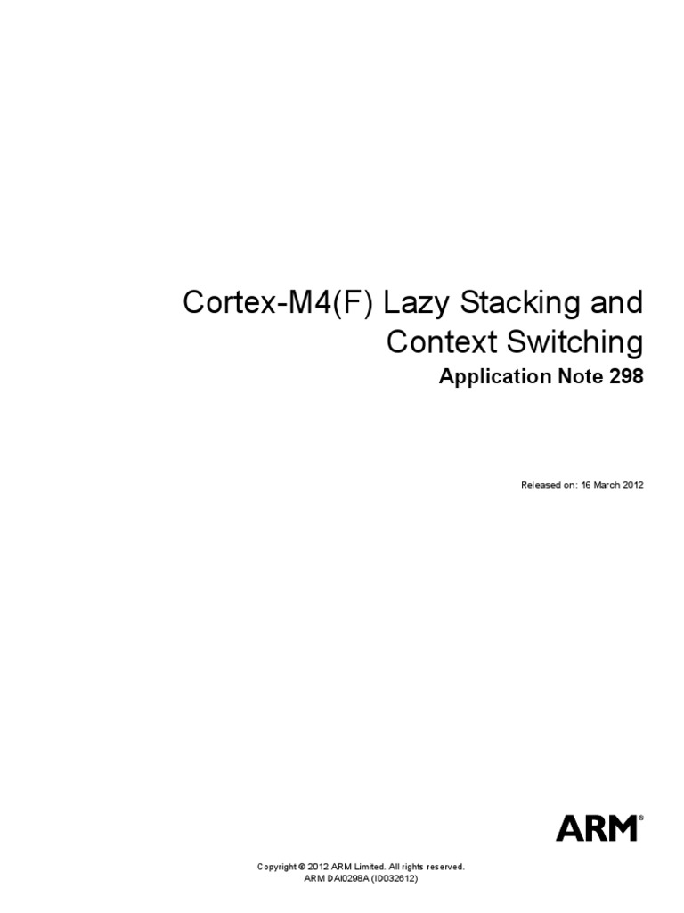 Dai0298a cortex m4f lazy stacking and context switching pdf central