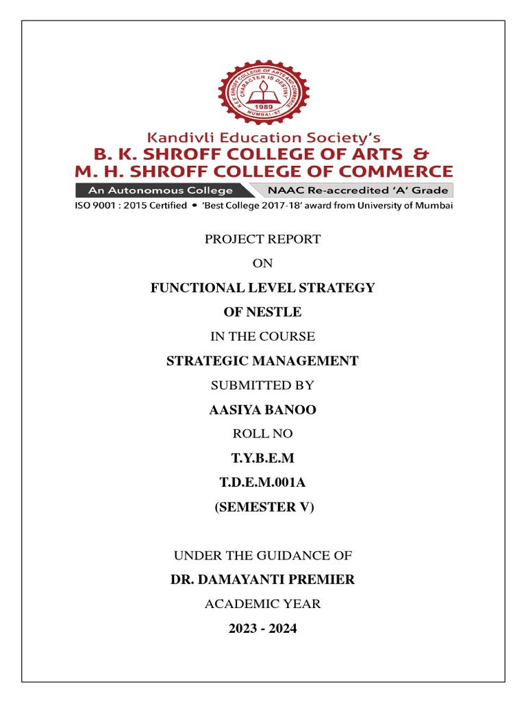 Nestle report pdf marketing strategic management