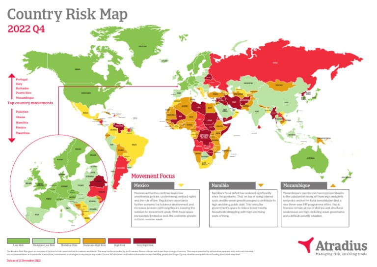 Global Country Risk Map 2022 Q4 | PDF | Cost Of Living | Africa