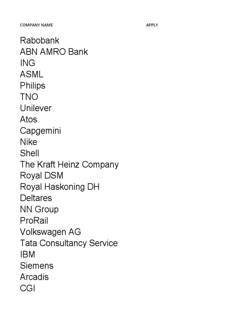 Company List PDF