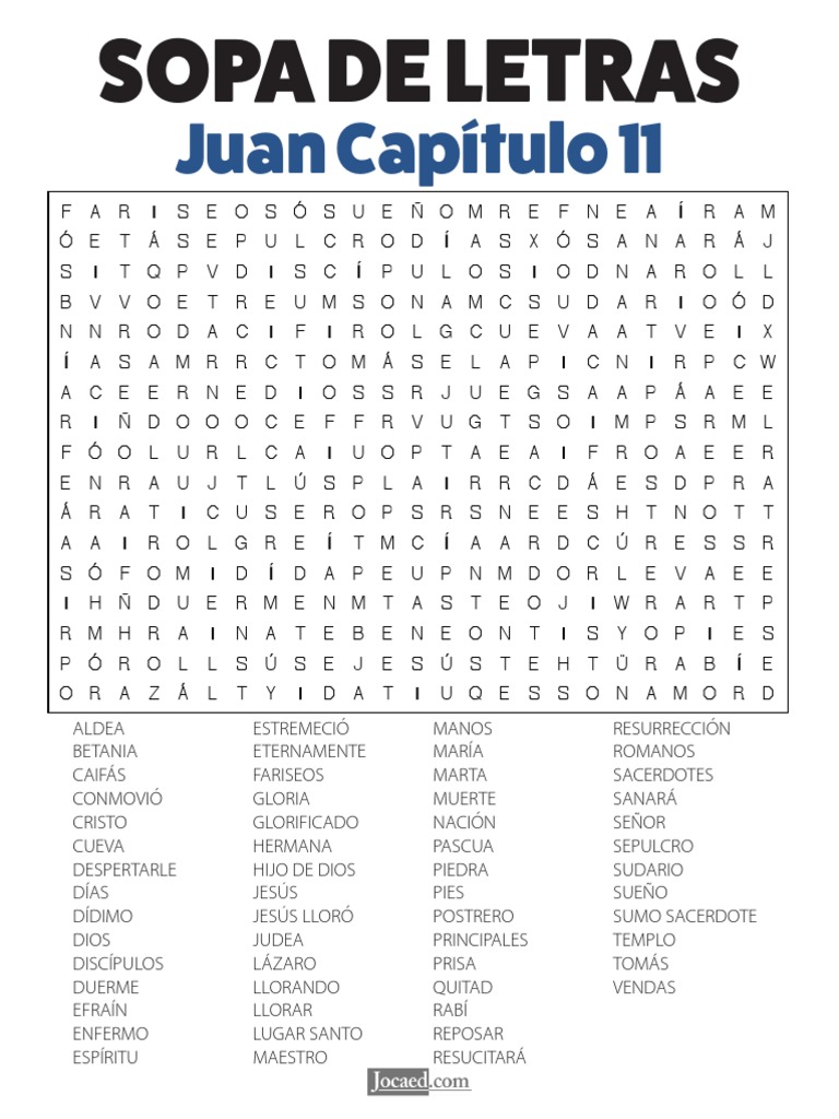 Juan 11 Sopa de Letras | PDF